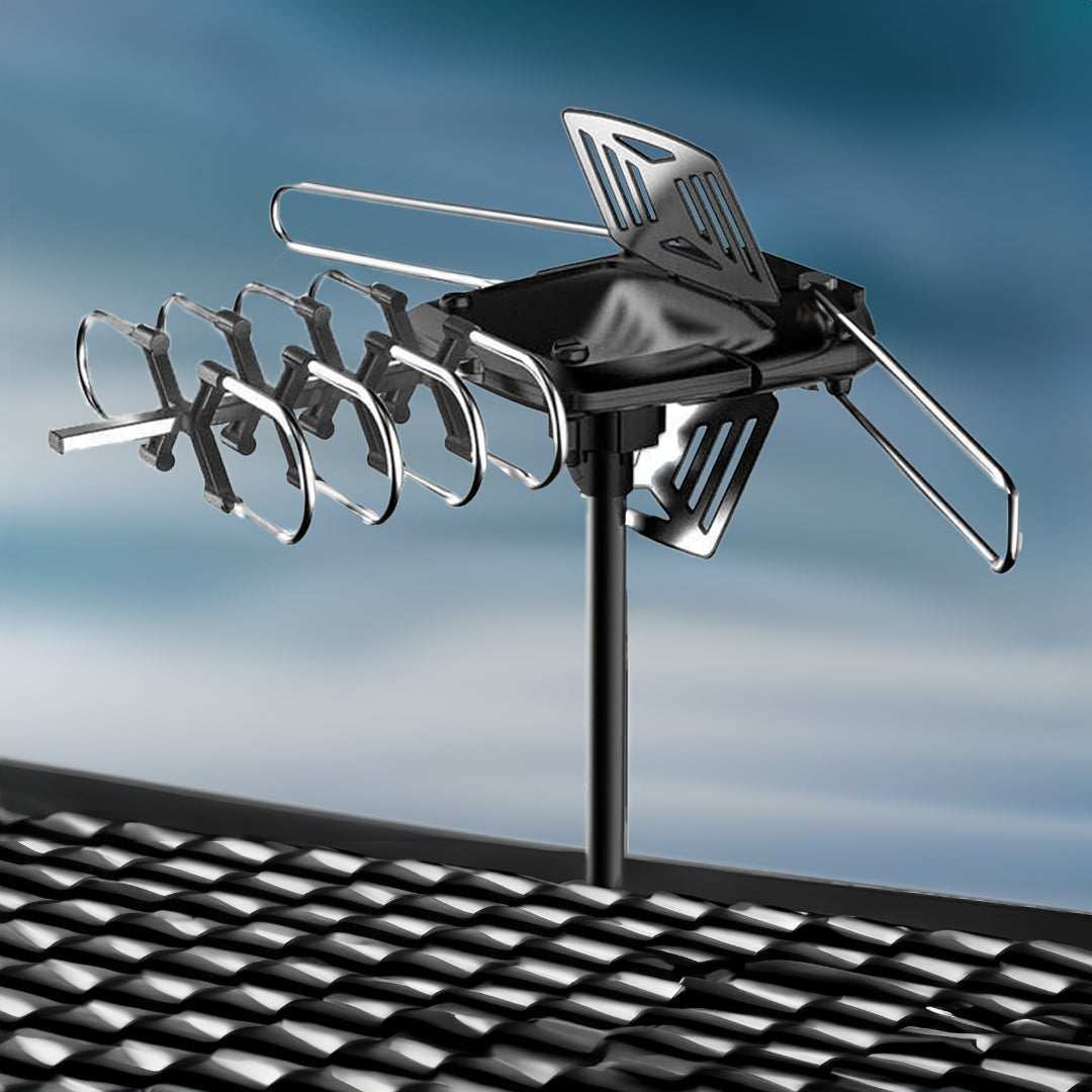 Digital - 2024 Outdoor Long-Distance Digital HD TV Antenna with Full 360 Directional Motor, Mounting Pole - Free HD Channels