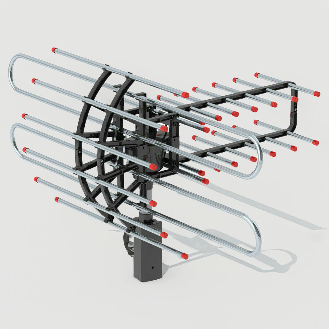 Long Range TV Antenna, 500+ Miles, 360° Outdoor American Booster, 4H VHF/UHF